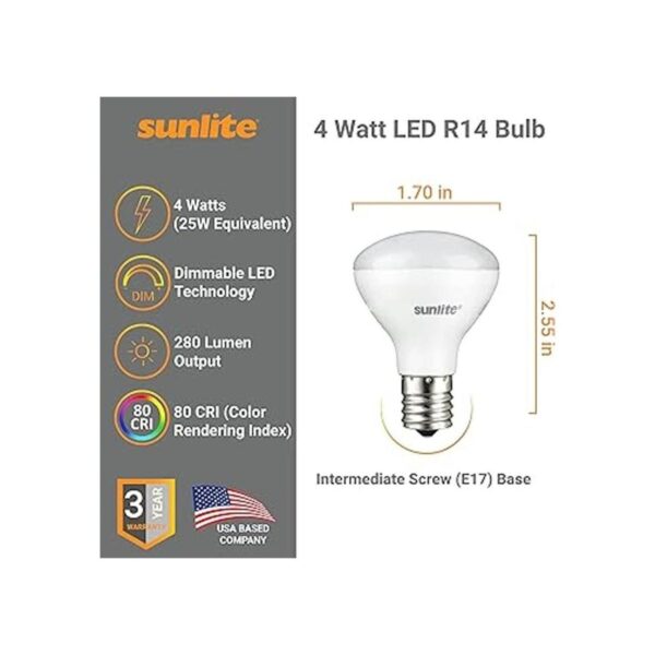 Sunlite 40456 Mini reflector LED R14 4 vatios