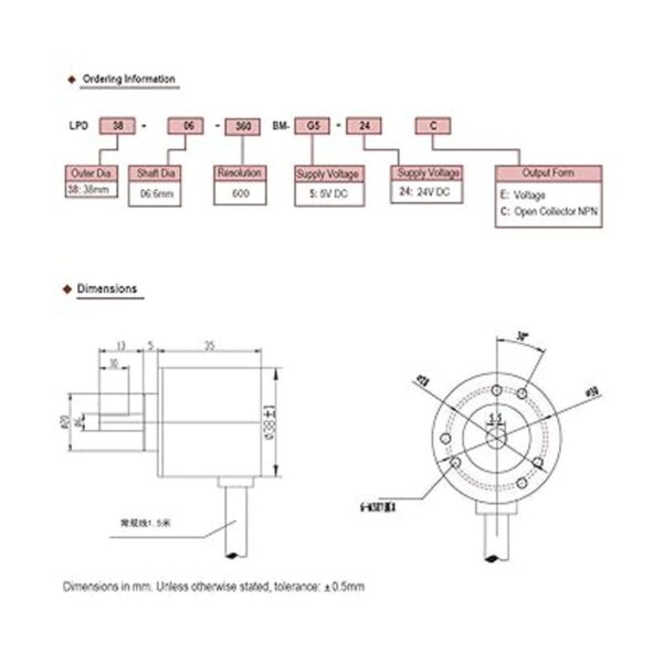 Codificador giratorio 600PR Aideepen AB 2 fases_4