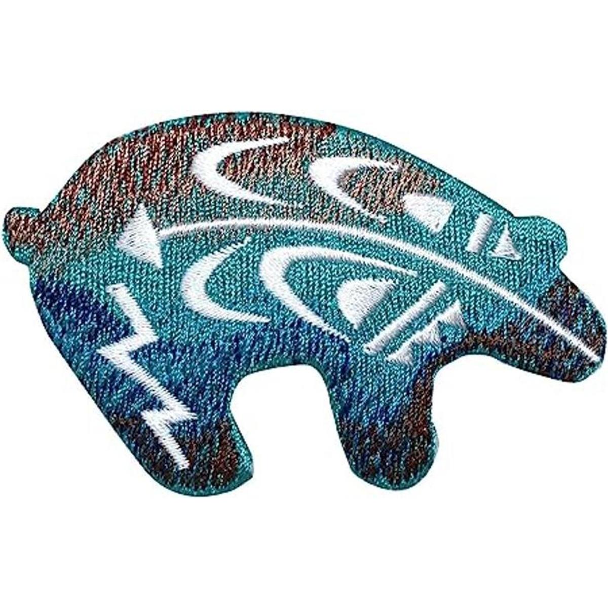 Parche bordado para planchar con diseño de oso del suroeste.