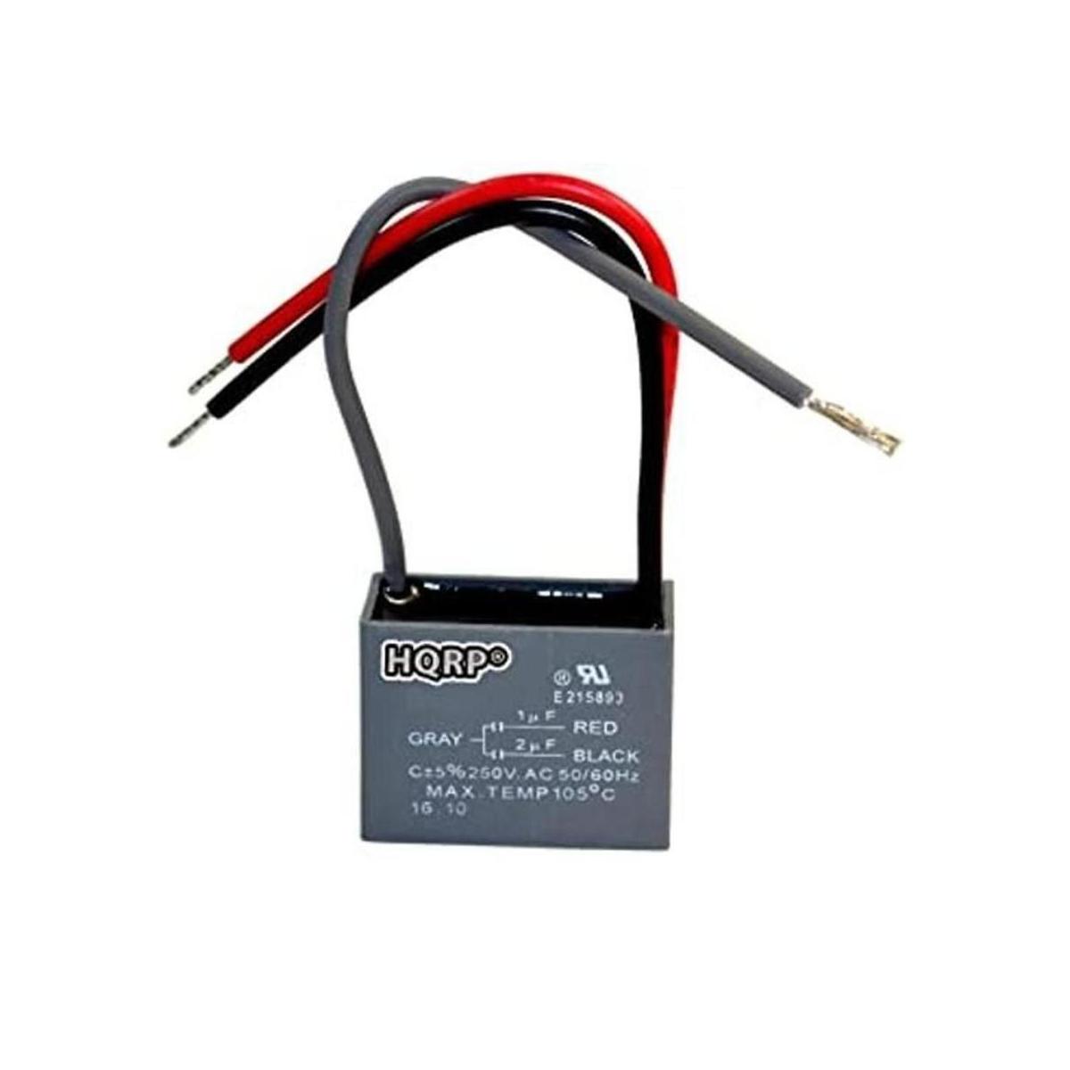 HQRP Condensador de ventilador de techo CBB61 1uf2uf con