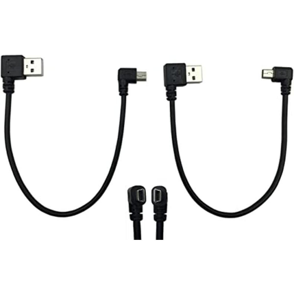 CERRXIAN Mini cable USB de 9 pulgadas mini USB de ángulo