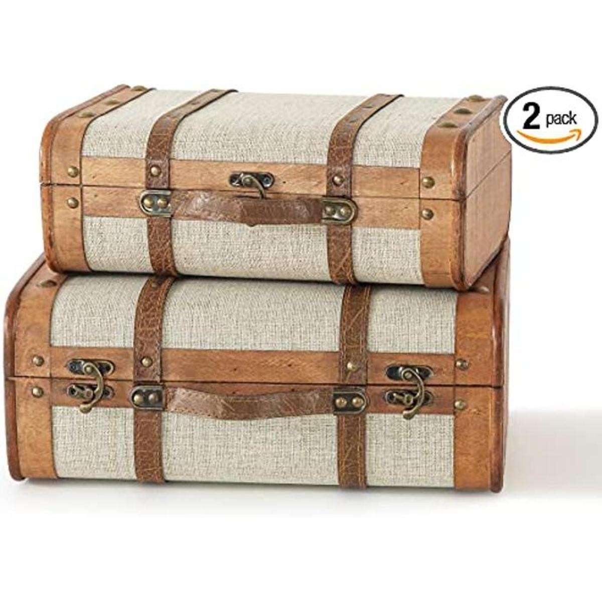SLPR caja decorativa en forma de maleta con correas 2