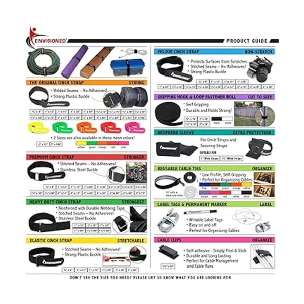 Correas elásticas reutilizables de 1.0 x 15.2 in 10