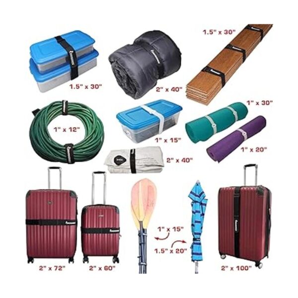 Correas elásticas reutilizables de 1.0 x 15.2 in 10
