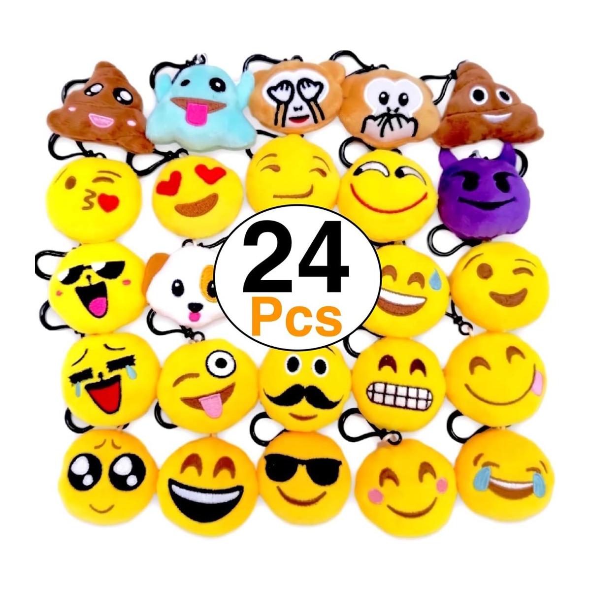 O hill 24 Pack Emoji Felpa almohadas Mini llavero
