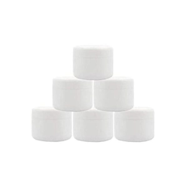 Tarro de plástico blanco de 8.82 oz con tapa de cúpula_1