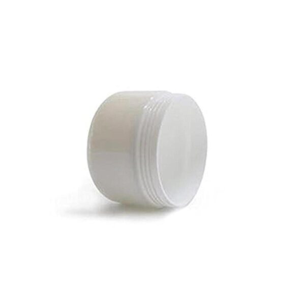 Tarro de plástico blanco de 8.82 oz con tapa de cúpula_5