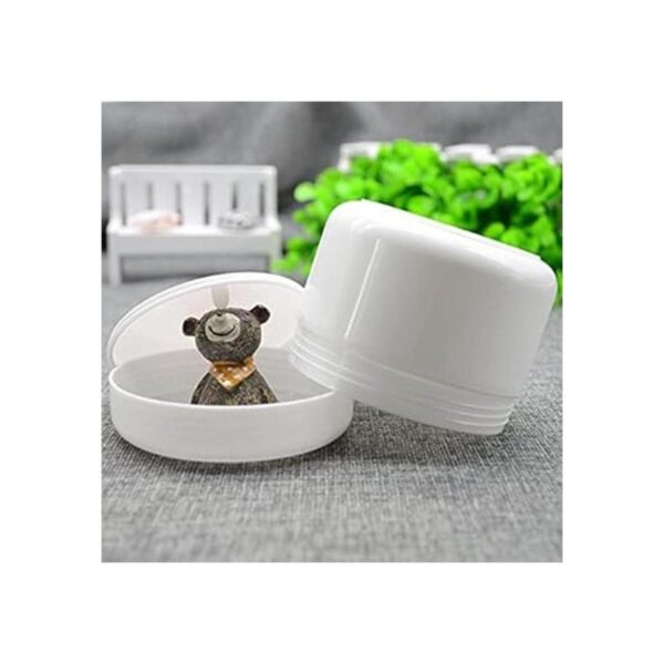 Tarro de plástico blanco de 8.82 oz con tapa de cúpula_2