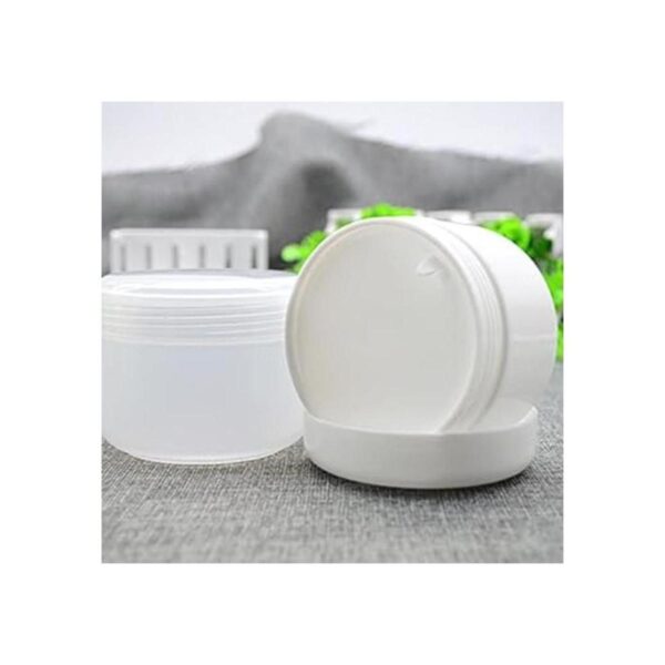 Tarro de plástico blanco de 8.82 oz con tapa de cúpula_3