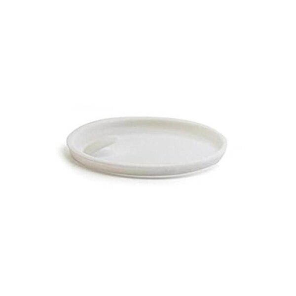 Tarro de plástico blanco de 8.82 oz con tapa de cúpula_4