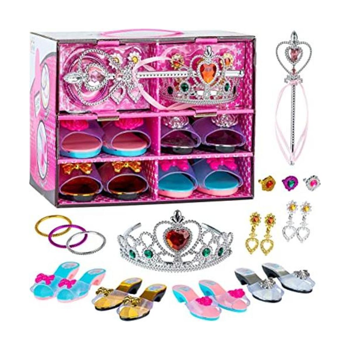 Boutique de disfraz de princesa zapatos y joyas incluye