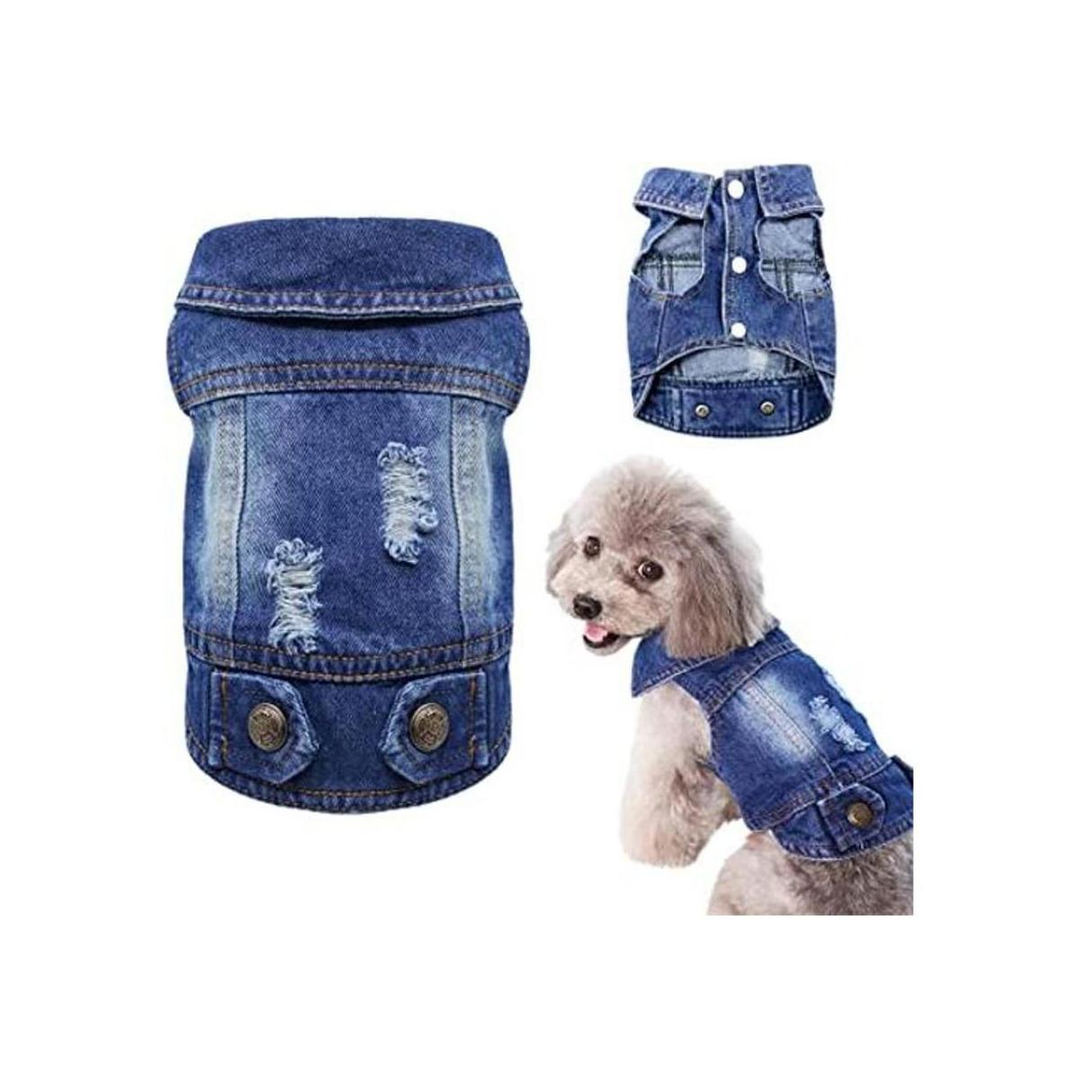 SILD Chaleco de mezclilla de color azul para perros