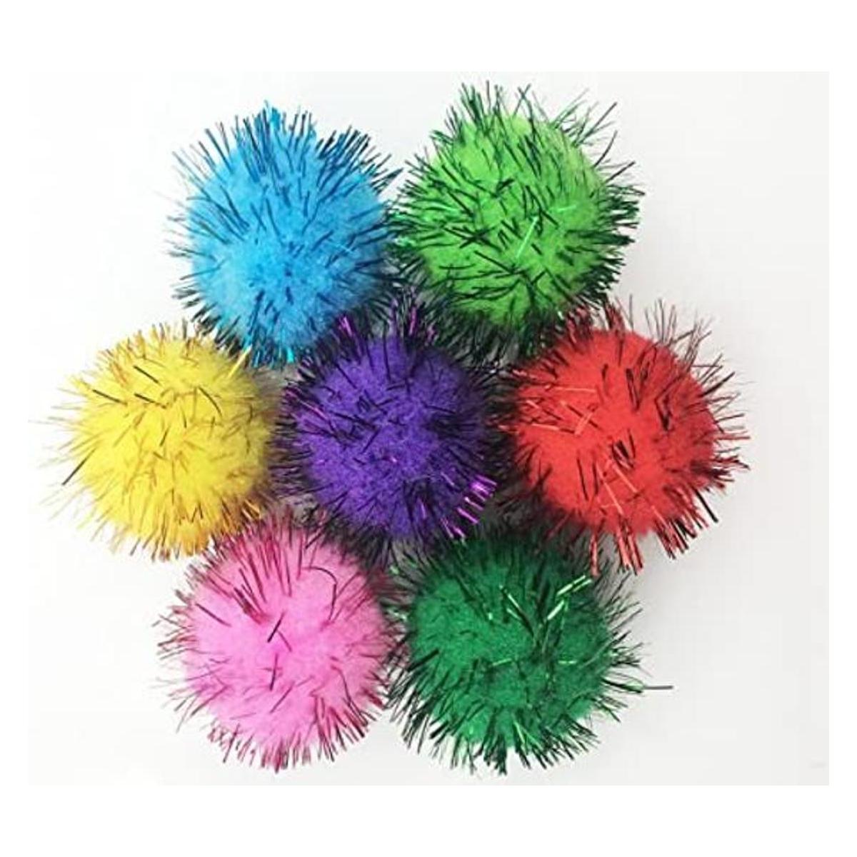 VAPKER 30 bolas brillantes de colores surtidos para gatos