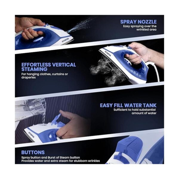 Utopia Home Plancha de vapor para ropa con suela_2