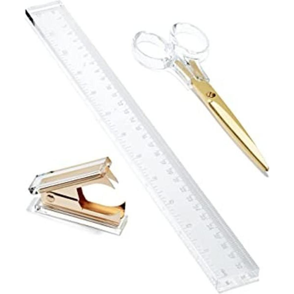 OfficeGoods Juego de escritorio acrílico de 3 piezas