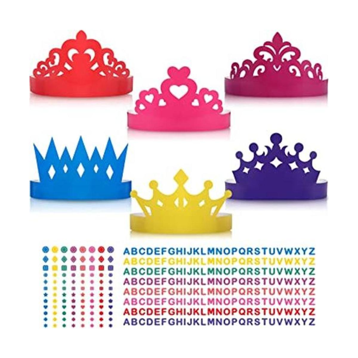 12 piezas Princesa Príncipe Corona Tiara Kit de