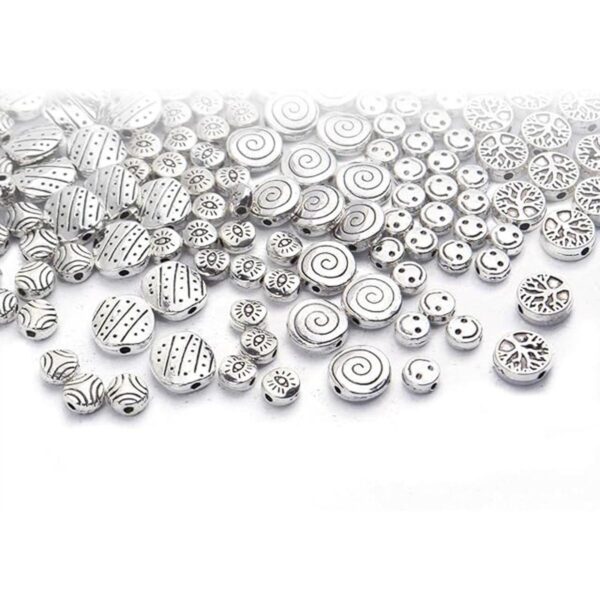 200 cuentas espaciadoras planas de plata envejecida_6