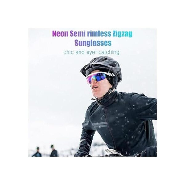 3 Pairs Neon Semi Rimless Goggle Sunglasses Rainbow Lens_4