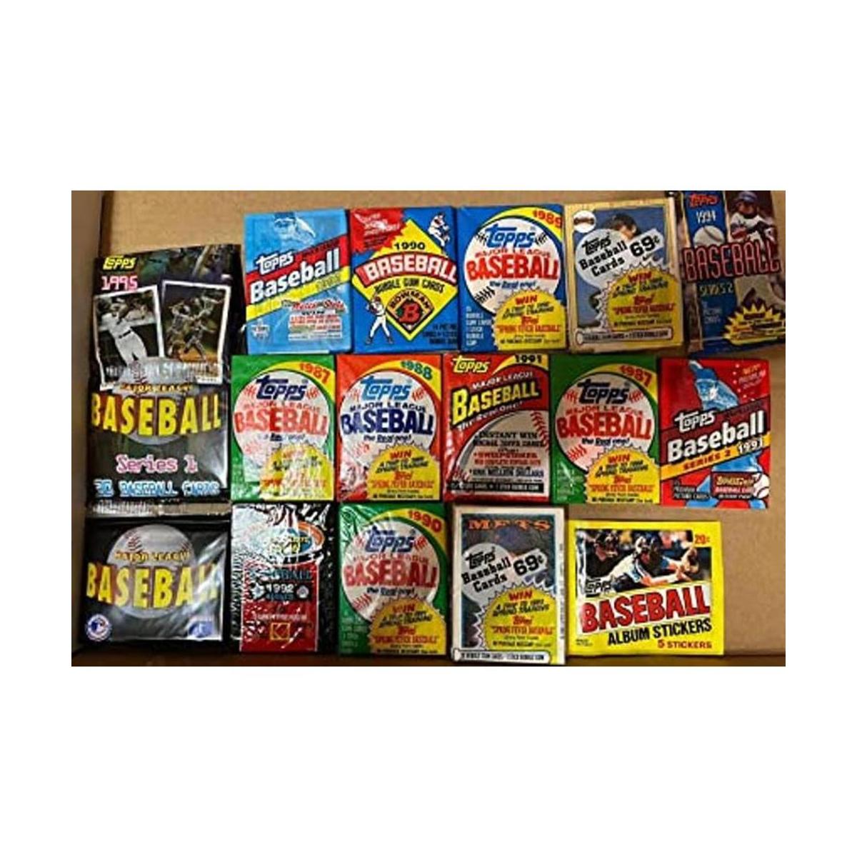 300 tarjetas de béisbol vintage antiguas en paquete