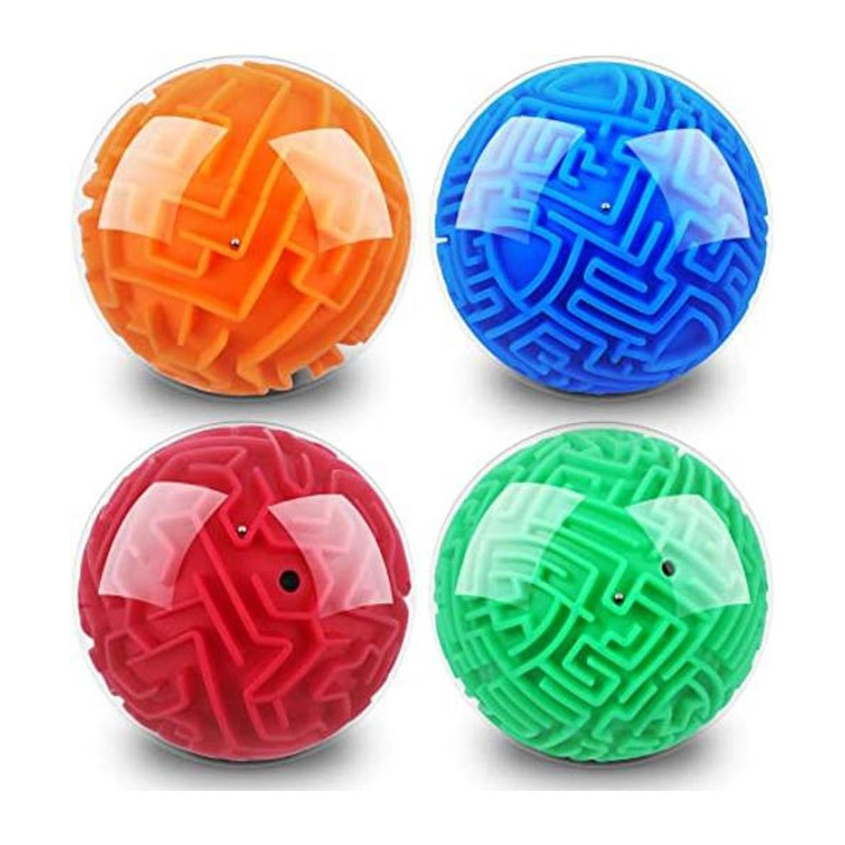 4 piezas de laberinto 3D bola de laberinto rompecabezas