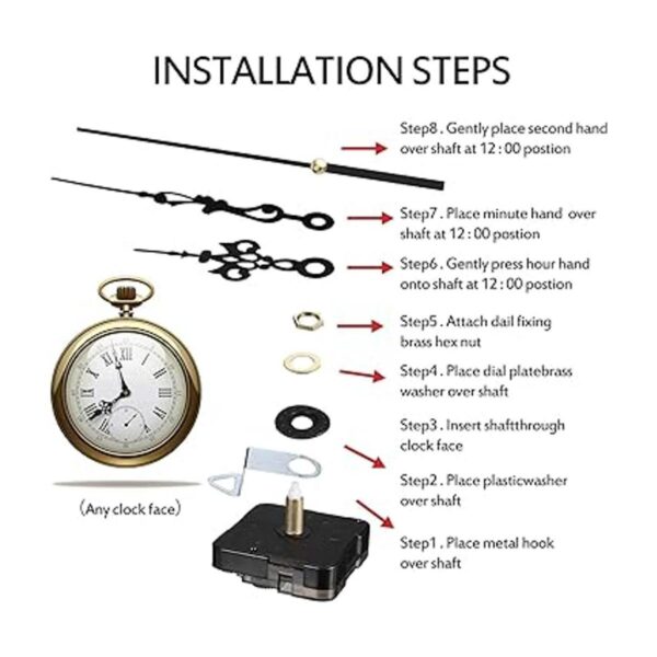 4 piezas de reloj de pared de cuarzo para bricolaje kit