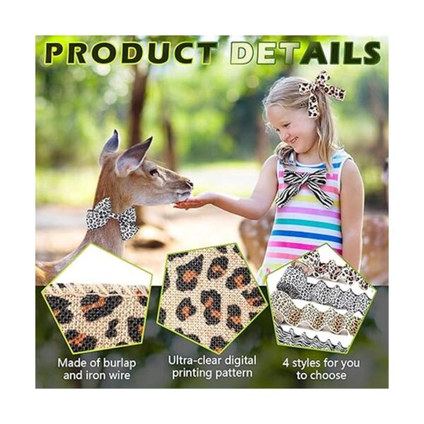 4 rollos de cinta con estampado de leopardo de 20 yardas_4