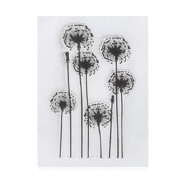4 sellos transparentes de diente de león flores de_2