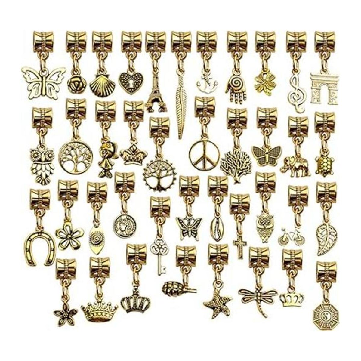 40 cuentas colgantes de oro antiguo conector de fianza