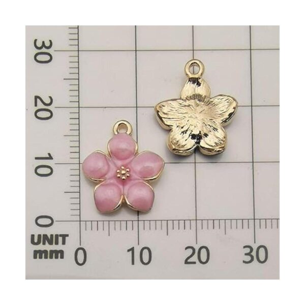 40 dijes de flores de cerezo esmaltados chapados en oro_5