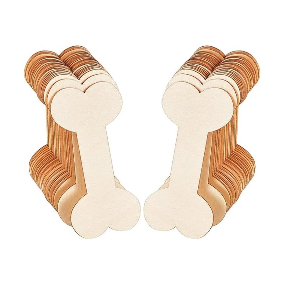 40 piezas 4.3 x 2.2 pulgadas de madera de huesos de perro