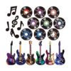 40 piezas de decoraciones de fiesta musical notas_1