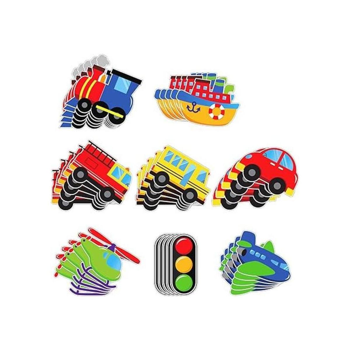40 piezas de decoración de transporte recortes de cartón