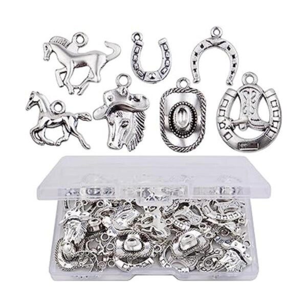 42 colgantes de plata envejecida diseño de vaquero_1