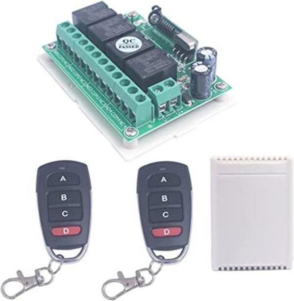 433 Mhz DC 12 V 4 canales inalámbrico RF interruptor de