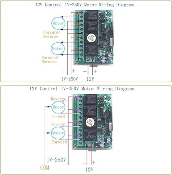 433 Mhz DC 12 V 4 canales inalámbrico RF interruptor de