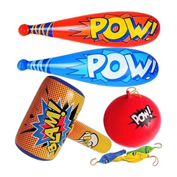4Es Novelty Juego de 25 bates de béisbol inflables Pow