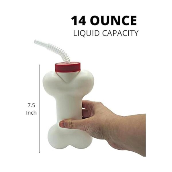 4Es Novelty Tazas de hueso para perro con popote