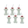 4Es Novelty Tazas de hueso para perro con popote