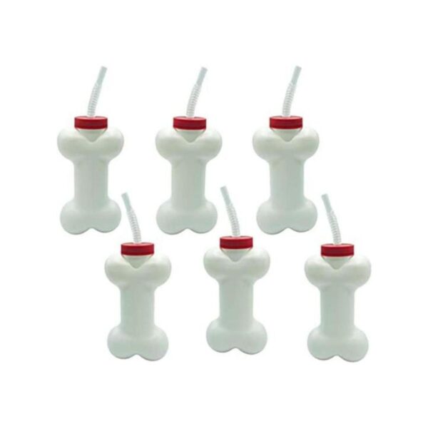 4Es Novelty Tazas de hueso para perro con popote