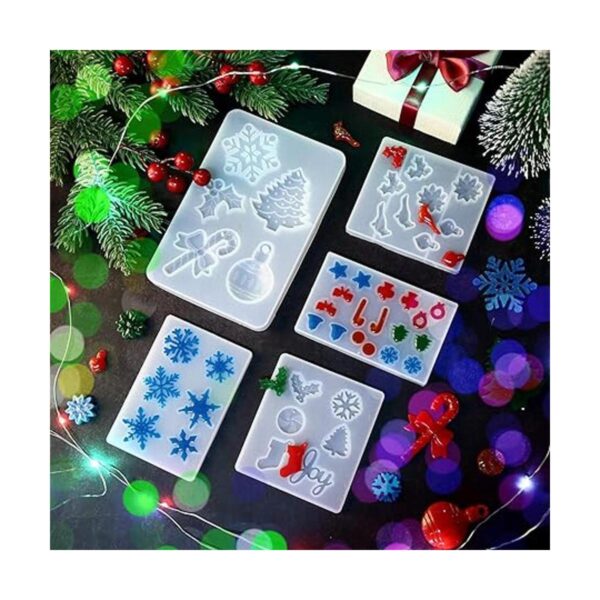 5 moldes de resina de Navidad molde de Navidad molde de