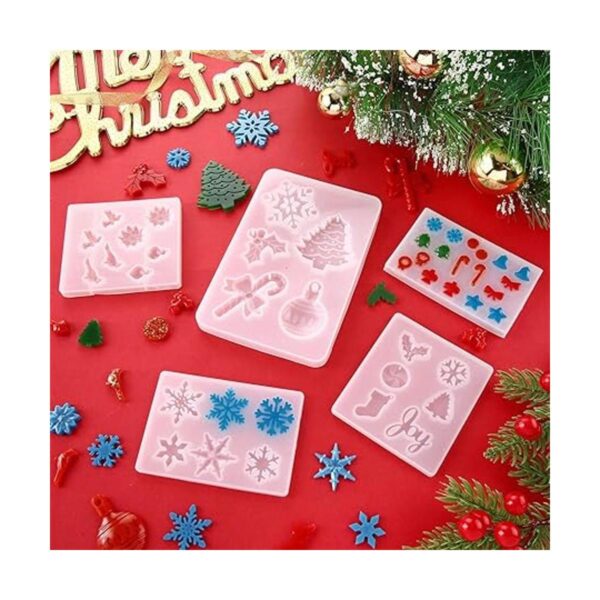 5 moldes de resina de Navidad molde de Navidad molde de
