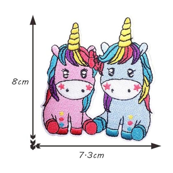 5 unidsset parche bordado unicornio coser en el parche de