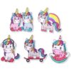 5 unidsset parche bordado unicornio coser en el parche de