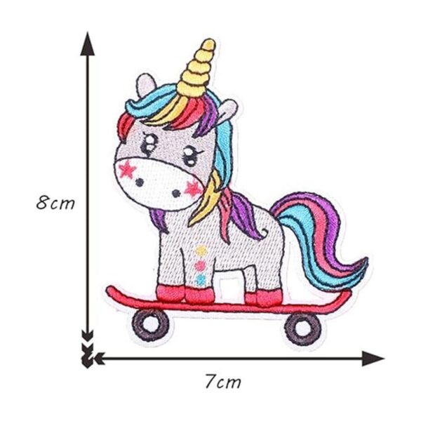 5 unidsset parche bordado unicornio coser en el parche de