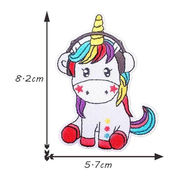 5 unidsset parche bordado unicornio coser en el parche de