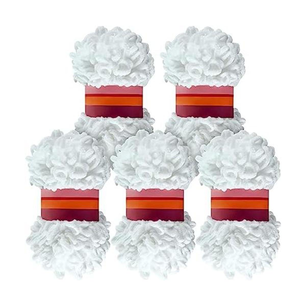 5 rollos de hilo de bucle de 3.53 oz hilo blanco