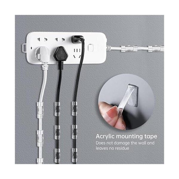 50 clips de cable resistentes transparentes con 100