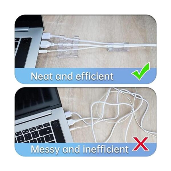50 clips de cable resistentes transparentes con 100