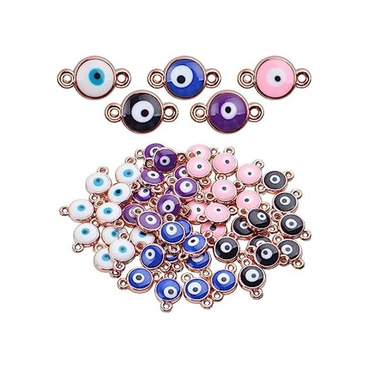 50 conectores de ojo malvado para pulsera collar