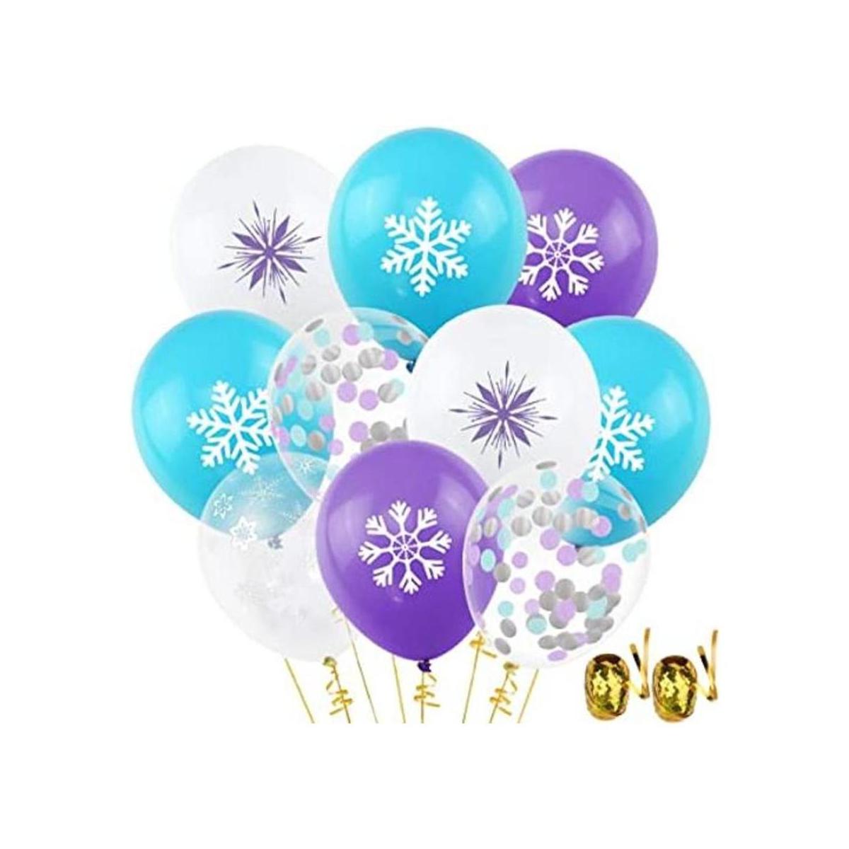 50 globos de copo de nieve con globos de látex morado